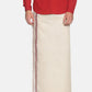 Sethukrishna Men Off White Traditional Kerala Double Mundu | Swadesiicart