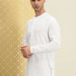 House of Pataudi Men Pure Cotton Solid Chikankari Jashn Short Kurta | Swadesiicart