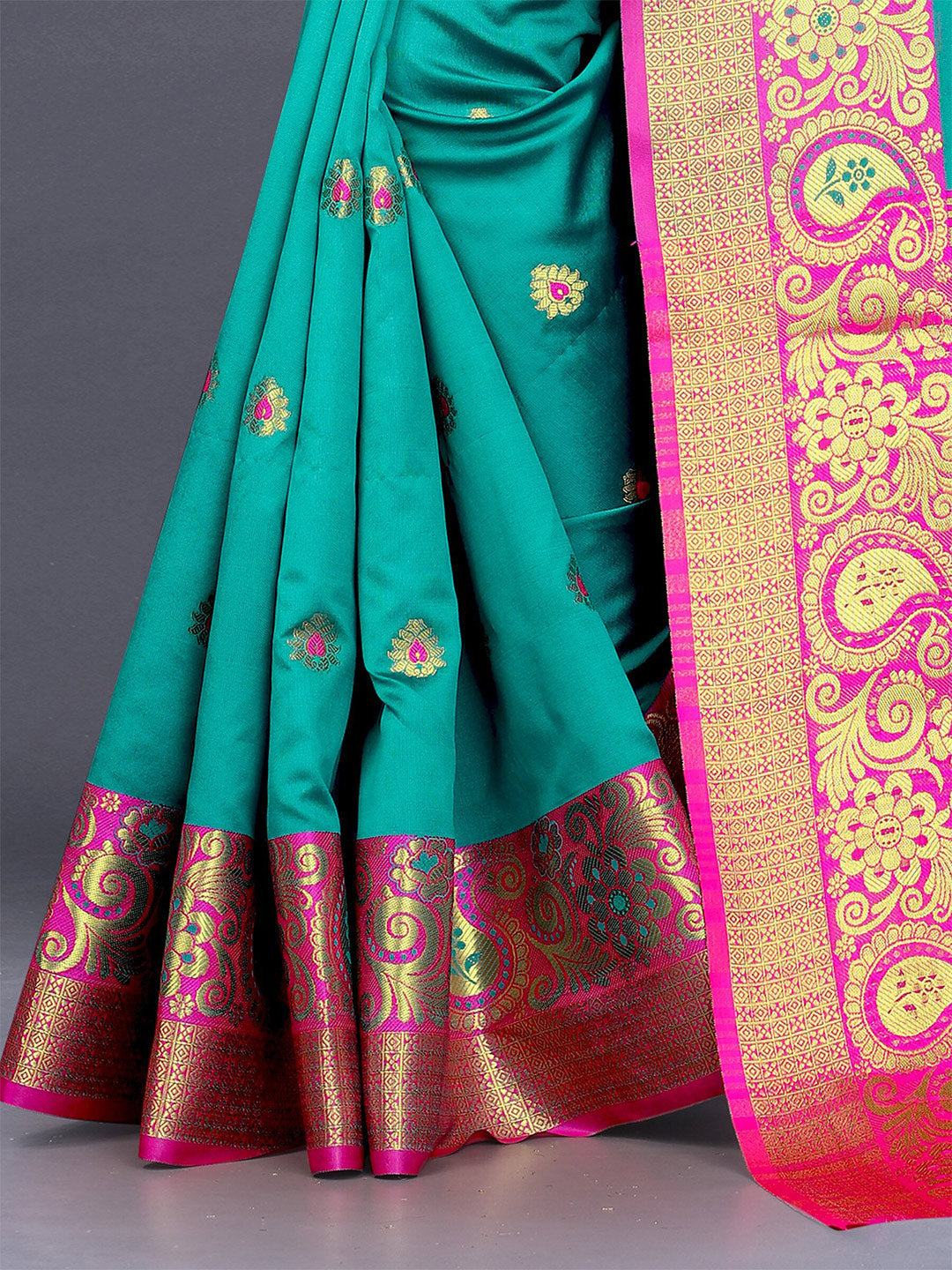 Kalini Ethnic Motifs Zari Jute Silk Banarasi Saree | Swadesiicart