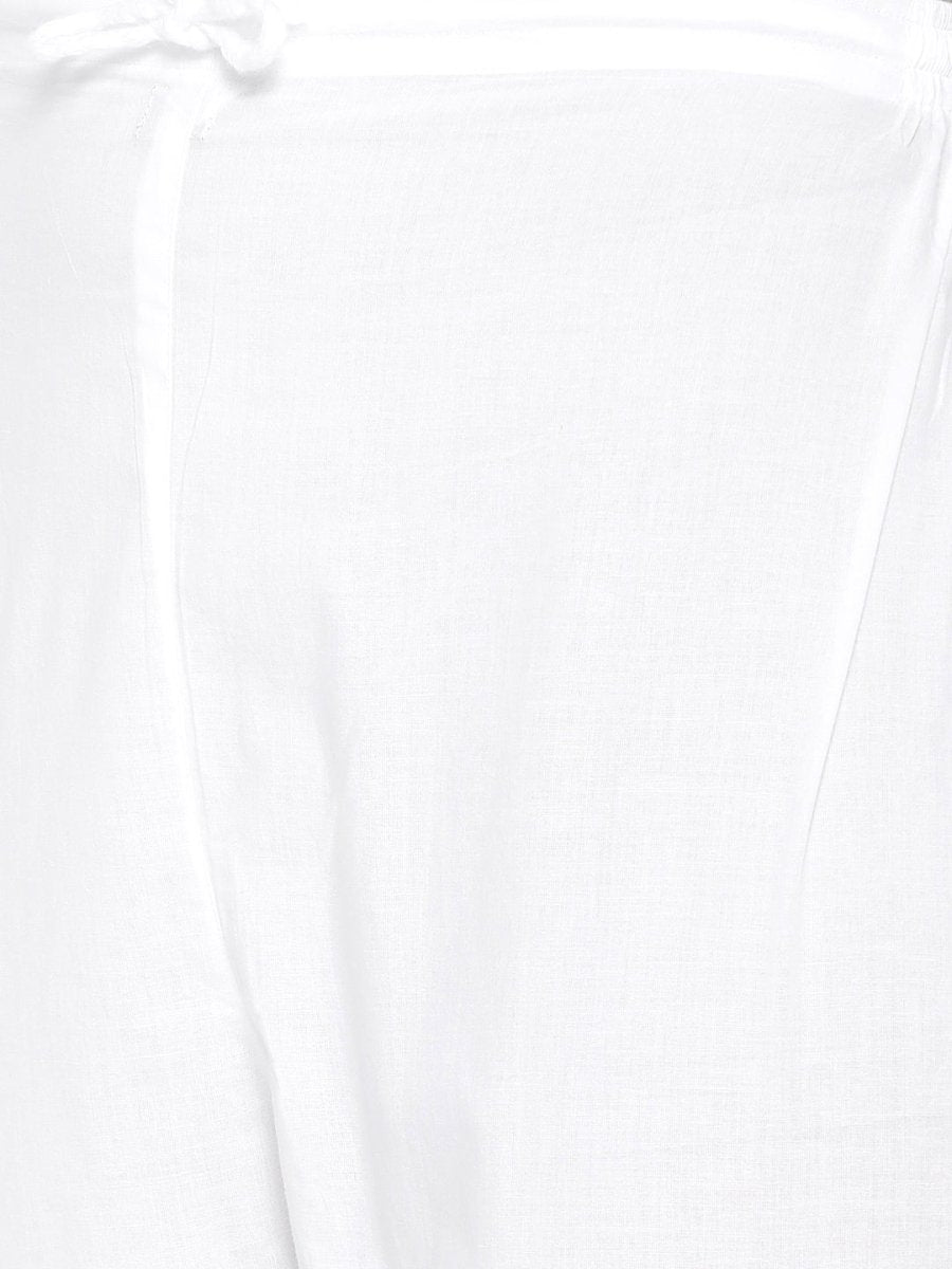 ADA Women Peach-Coloured & White Chikankari Embroidered Sustainable Handloom Kurta with Trousers | Swadesiicart