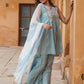 Kalini Ethnic Motifs Printed Thread Work A-Line Kurta With Sharara & Dupatta | Swadesiicart
