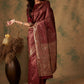 Sangria Woven Design Zari Banarasi Saree | Swadesiicart