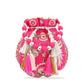 Masq Magenta & White Embroidered Potli Clutch