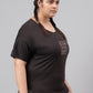 MKH Plus Size Typography Printed Relaxed Fit Dri-FIT Sports T-shirt - Swadesiicart