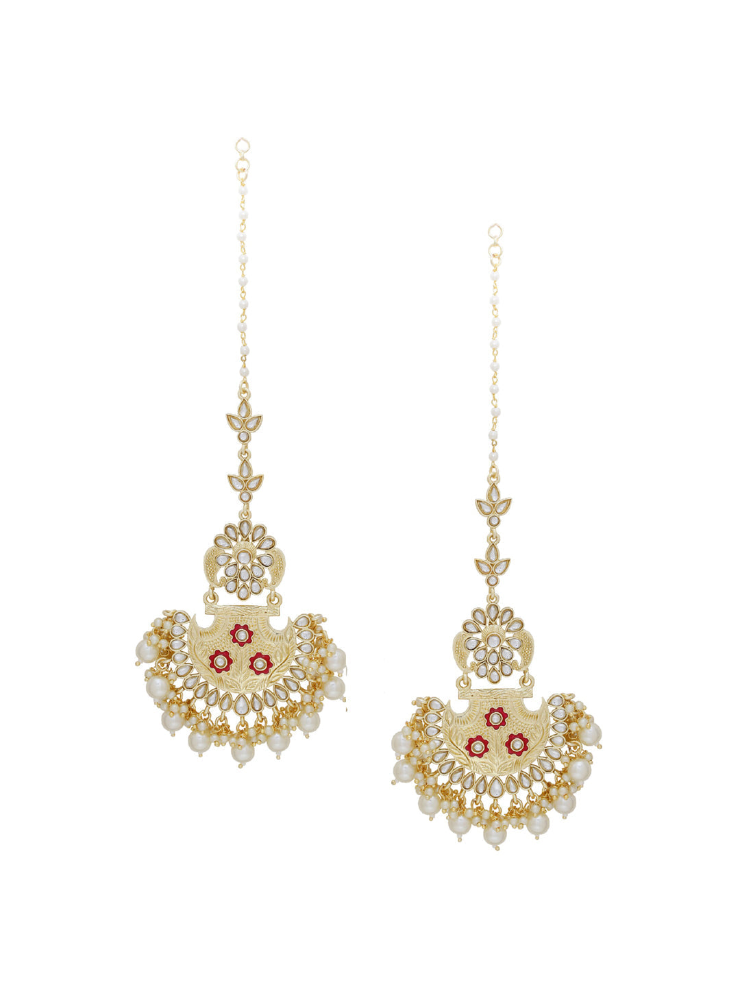 Shoshaa Gold-Polished Contemporary Chandbalis Earrings | Swadesiicart