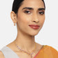 Zaveri Pearls Pink Gold-Polished Cubic Zirconia Studded Jewellery Set - Swadesiicart
