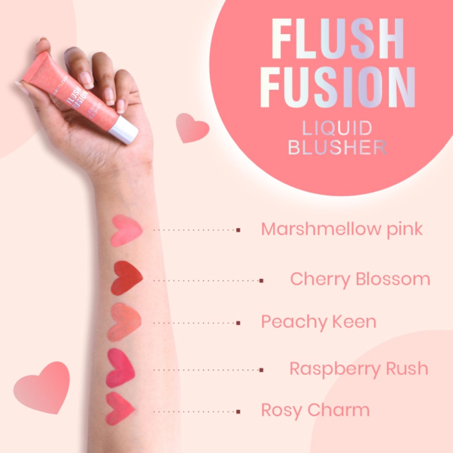 Matt Look Flush Fusion Liquid Blusher - Marshmellow Pink-01 - Swadesiicart
