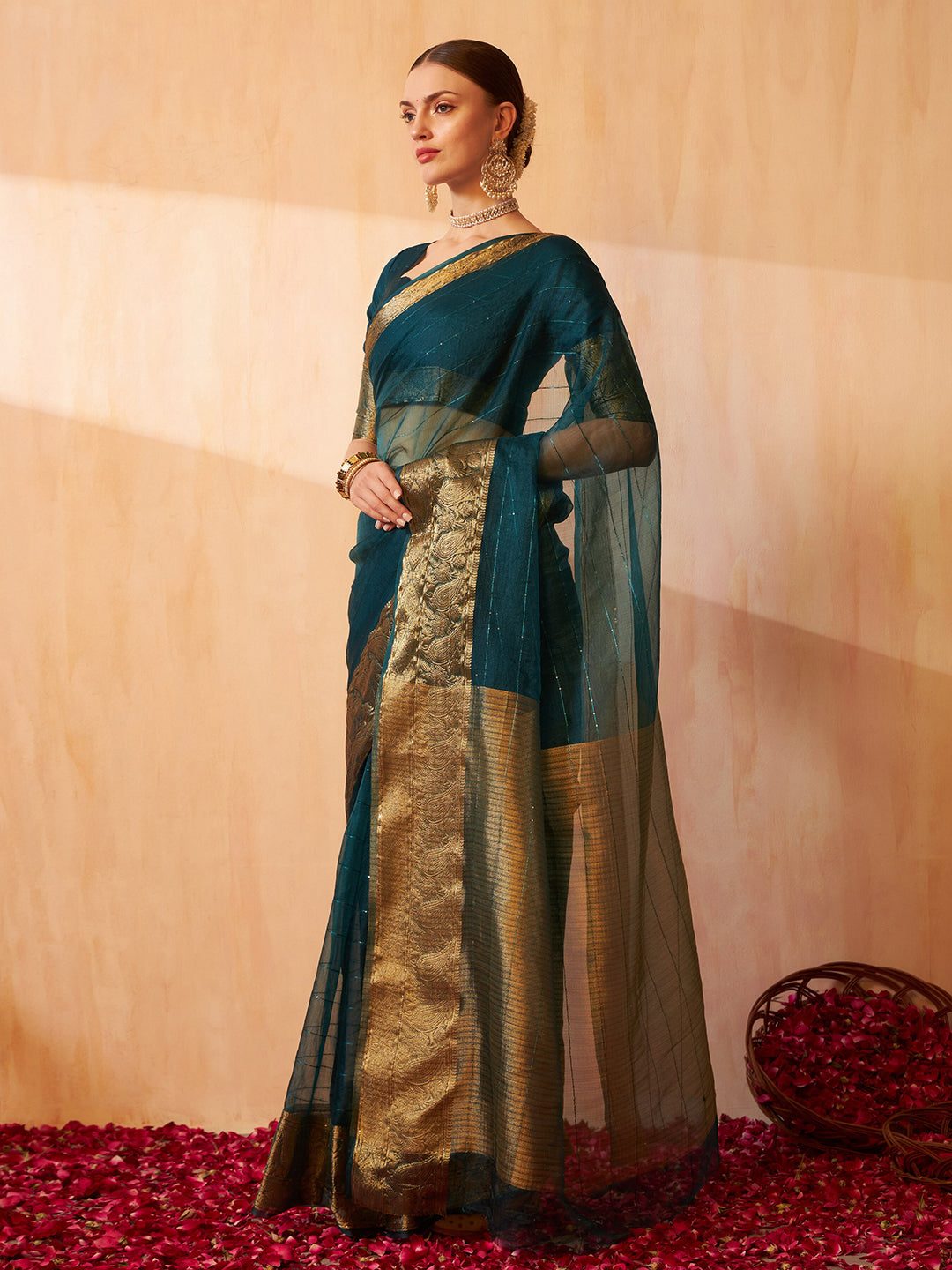 Kalini Woven Design Zari Banarasi Saree | Swadesiicart