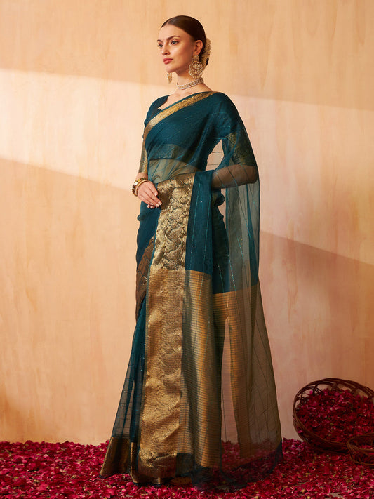 Kalini Woven Design Zari Banarasi Saree | Swadesiicart