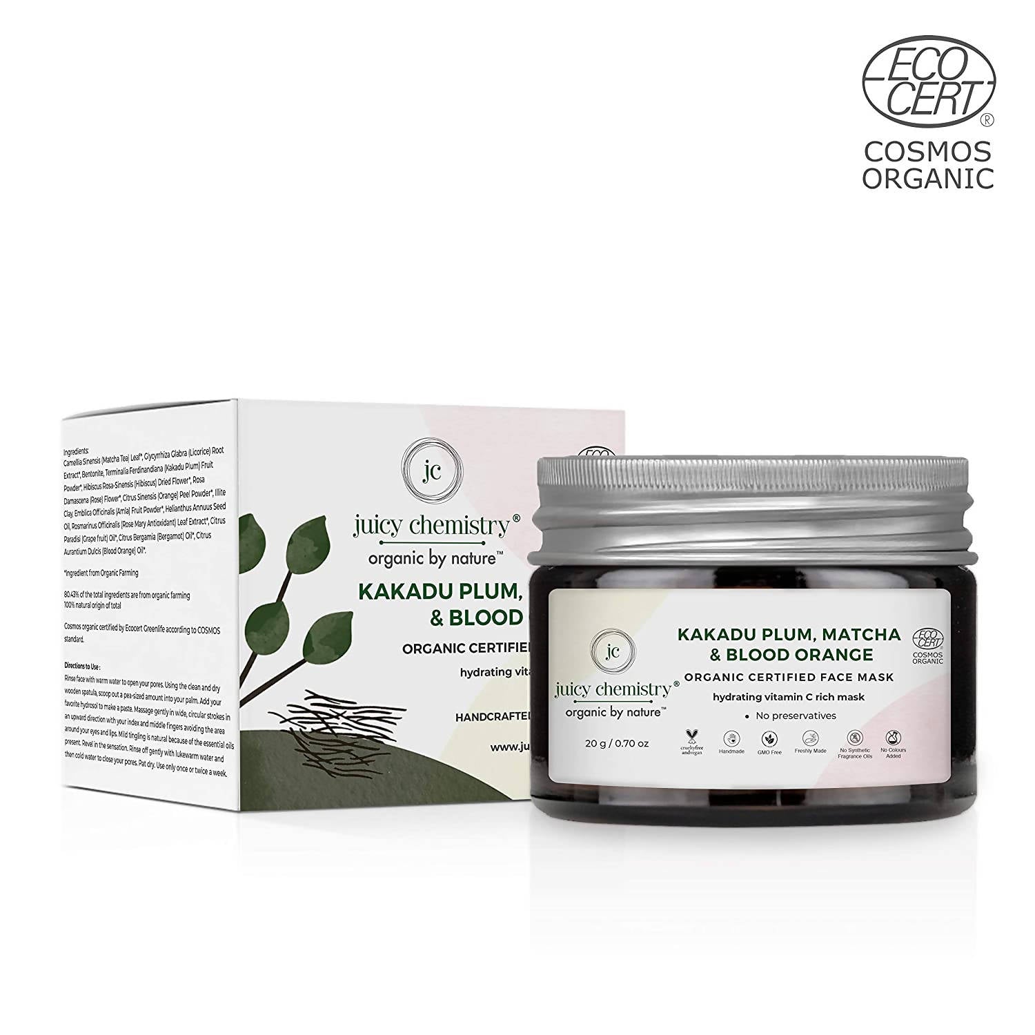 Juicy Chemistry Kakadu Plum, Matcha & Blood Orange Face Mask | Swadesiicart
