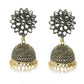 Mominos Fashion Johar Kamal Beautiful Kundan Work Jhumka With White Beads - Mominos Fashion