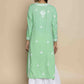HOUSE OF KARI Floral Embroidered Chikankari Straight Kurta | Swadesiicart