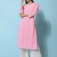 Kalini Ethnic Motifs Embroidered Chikankari Georgette Straight Kurta | Swadesiicart