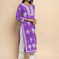 HOUSE OF KARI Ethnic Motifs Chikankari Embroidered Notched Round Neck Straight Kurta | Swadesiicart