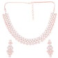 Saraf RS Jewellery Rose Gold-Polished White AD-Studded Handcrafted Jewellery Set - Swadesiicart