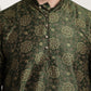 Sojanya Men Green & Brown Ethnic Motifs Printed Kurta | Swadesiicart