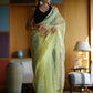 Vamsee Manbhari Yellow Organza Saree - Swadesiicart