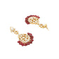 Nuyug 22K Gold Plated Serenoor Ruby Kundan Chandbali Earrings | Swadesiicart
