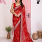 Ai Fashion Red Georgette Rajwadi Bandhani Print Party Wear Saree