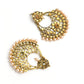 Mominos Fashion Johar Kamal Golden And White Beaded Earrings - Swadesiicart