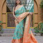Vamsee Madhavi Sea Green Soft Silk Saree - Swadesiicart
