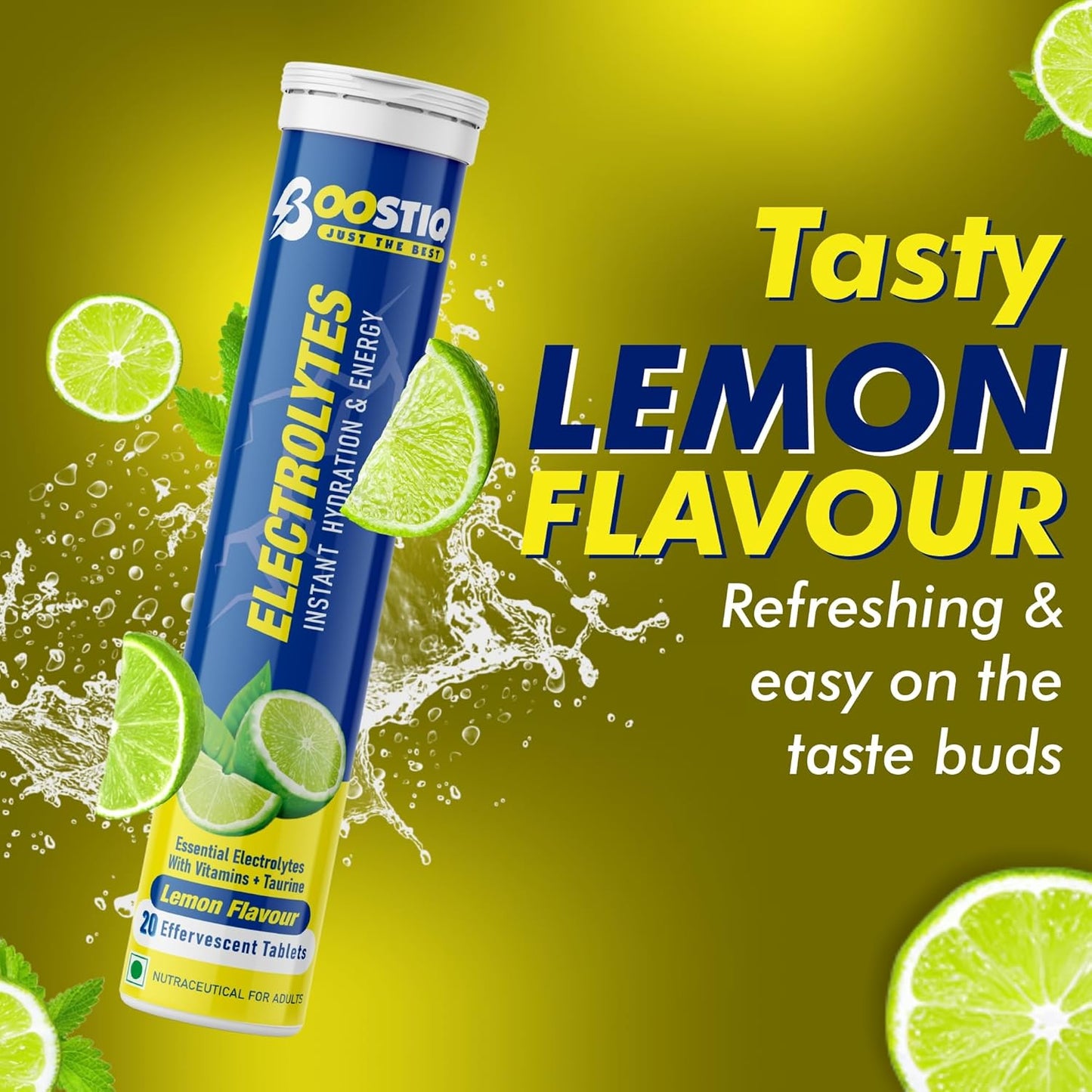 BOOSTIQ Electrolytes Effervescent Tablets - Lemon Flavour