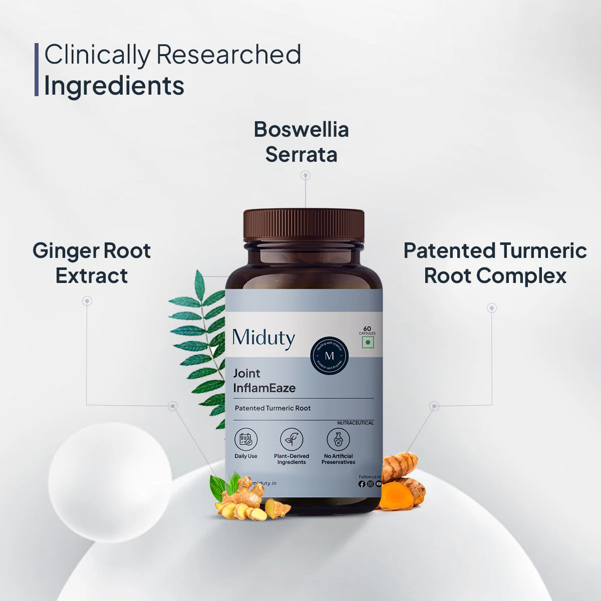 Miduty by Palak Notes Joint InflamEaze Capsules (Formerly Joint Pain Relief) | Swadesiicart