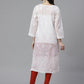 ADA Women White Chikankari Embroidered Sustainable Handloom Kurta with Churidar | Swadesiicart