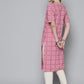HERE&NOW Women Pink Geometric Printed Kurta - Swadesiicart