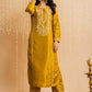 HOUSE OF KARI Floral Embroidered Silk Chikankari Kurta | Swadesiicart