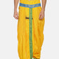 Sethukrishna Men Yellow Solid Double Layer Readymade Dhoti Pant | Swadesiicart
