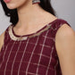 Aks Checked Chanderi Silk Straight Kurta