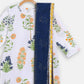 Ahalyaa White Cotton Straight Floral Printed Kids Kurta Pant Sets With Dupatta For Girls | Swadesiicart