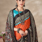 Aayaa Designer Winter Collection Printed Saree With Shawl - Multi Color