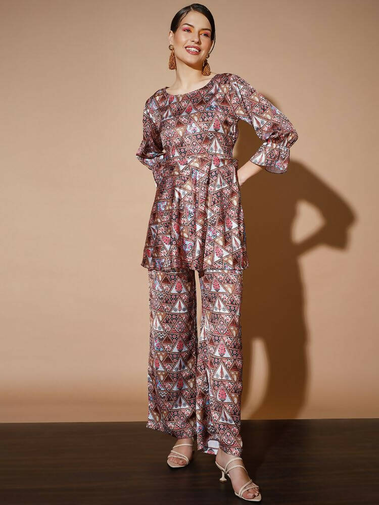 Myshka Women Multi Printed Co-Ords - Swadesiicart