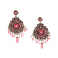 Shining Diva Pink Circular Drop Earrings | Swadesiicart