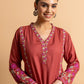 HOUSE OF KARI Floral Embroidered Regular Chikankari Kurta with Trousers | Swadesiicart
