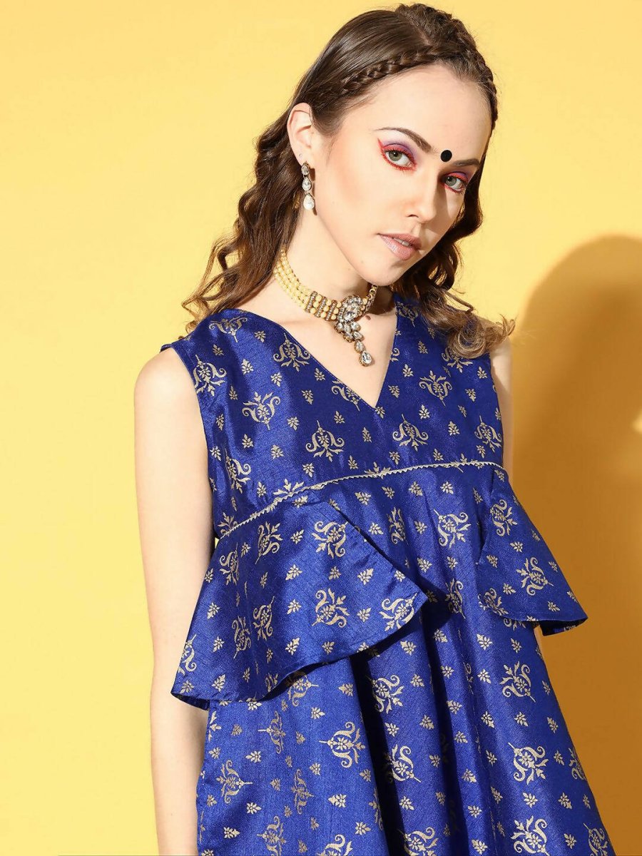 Ahalyaa Poly Silk Swirling Volume Kurta Set | Swadesiicart