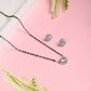 AanyaCentric Gold-Polished Mangalsutra Pendant Earring Set & Silver Plated Anklet