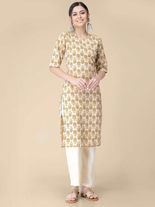 Kalini Floral Printed Regular Kurta with Trousers - Swadesiicart