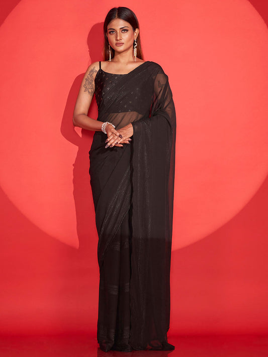 Tikhi Imli Zari Striped Saree | Swadesiicart