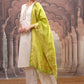 Vishudh Cream Embroidered Straight Kurta with Palazzo & Dupatta - Swadesiicart