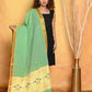 Very Much Indian Handloom Pure Cotton Paithani Dupatta - Green | Swadesiicart