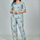Morchari Digital Print Semi Muslin Co-Ord Set Top & Trouser-Multicolor - Swadesiicart