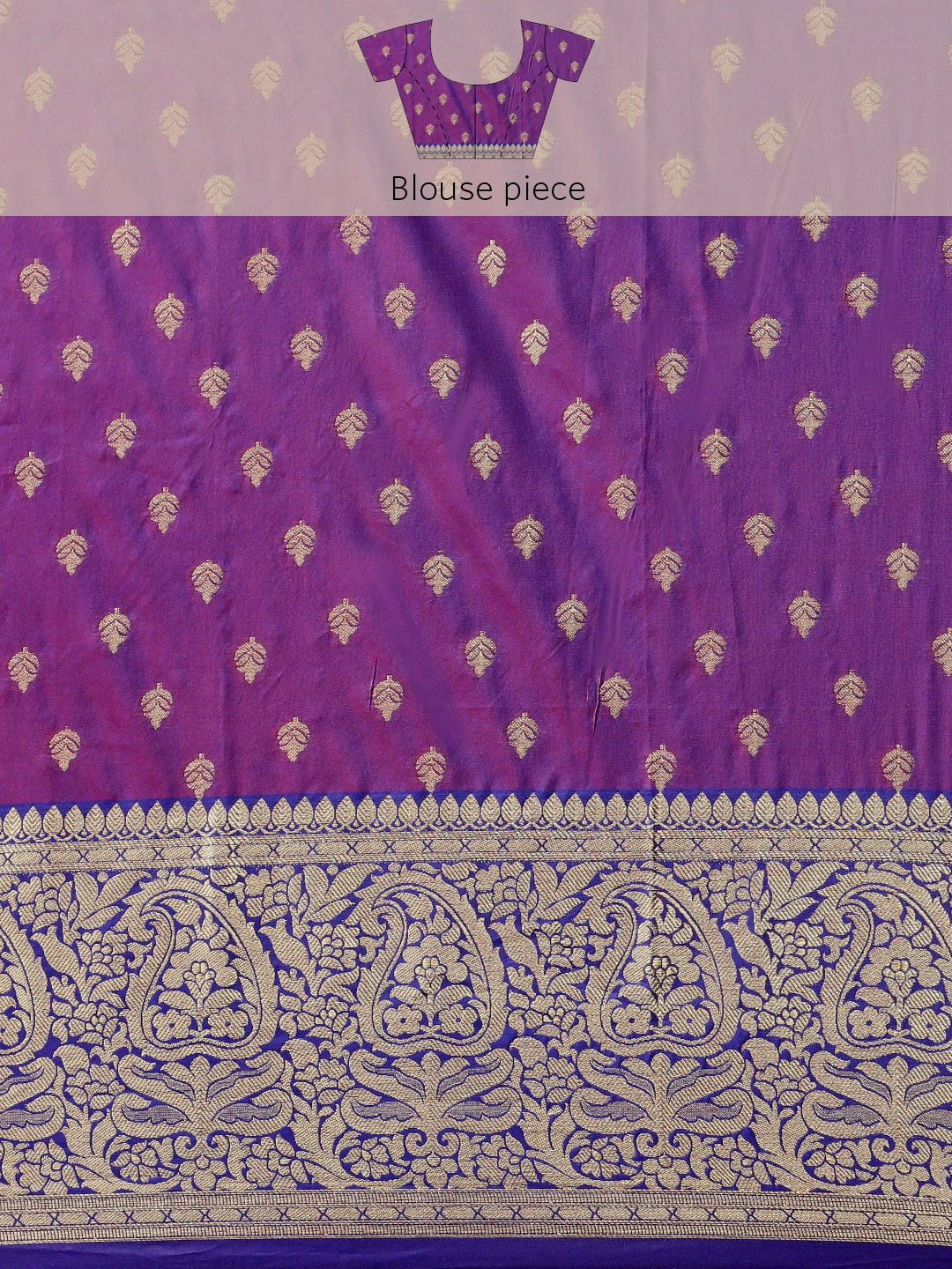 Mitera Pink & Golden Ethnic Motifs Banarasi Saree with Zari Border | Swadesiicart