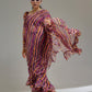 Tikhi Imli Brown Striped Ruffled Ready To Wear Saree | Swadesiicart