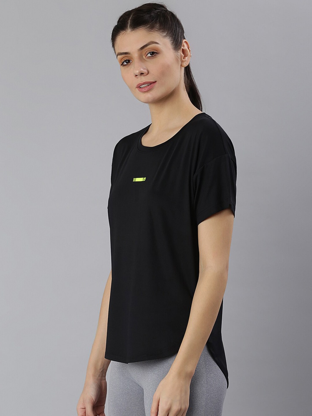MKH Women Black Dri-FIT Sports T-shirt - Swadesiicart