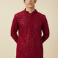 Manyavar Floral Chikankari Embroidered Kurta With Pyjamas | Swadesiicart