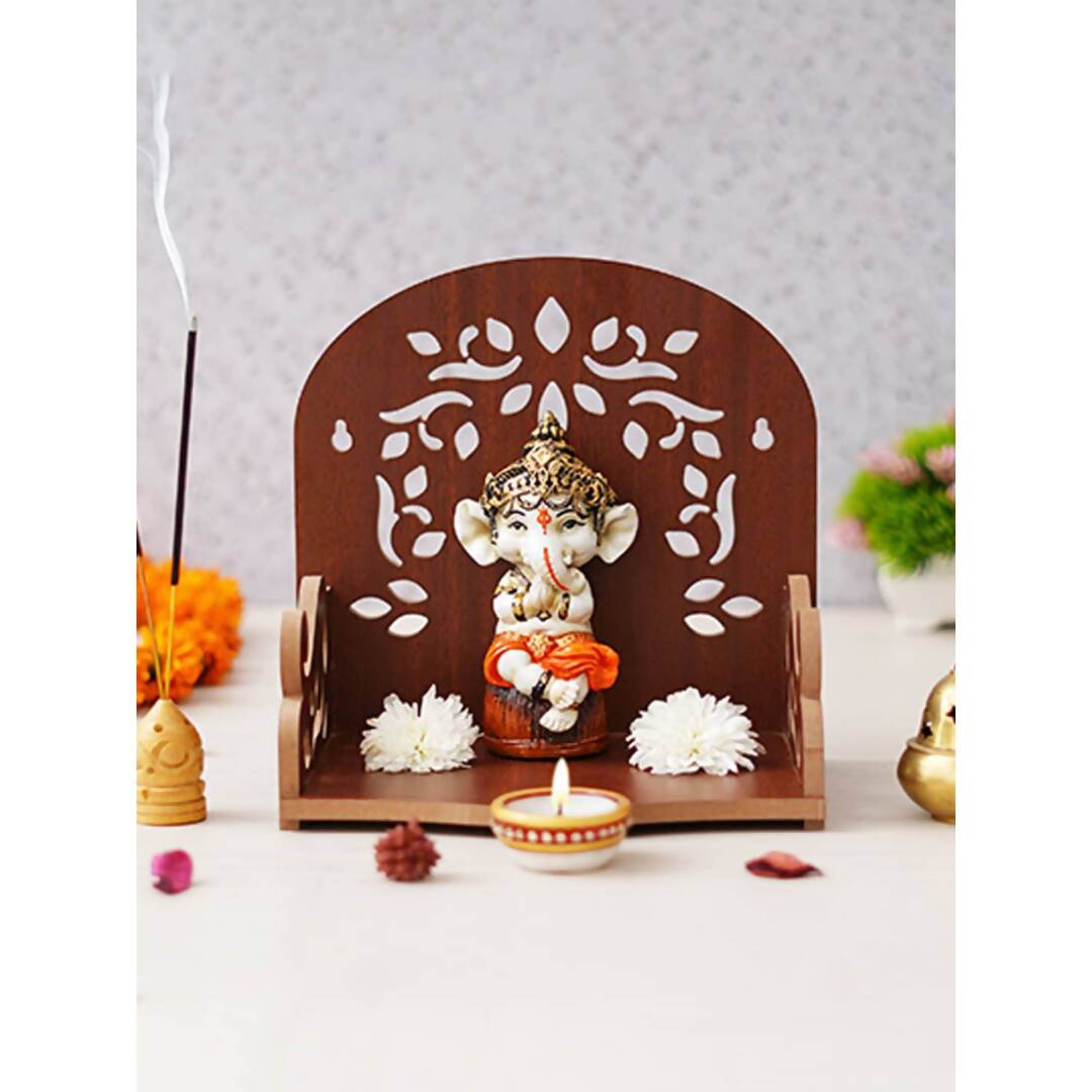 eCraftIndia Brown Design Wooden Temple | Swadesiicart