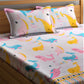 Home Sizzler Pink & Blue Cartoon 210 TC Cotton Bedsheet with Pillow Covers - Swadesiicart